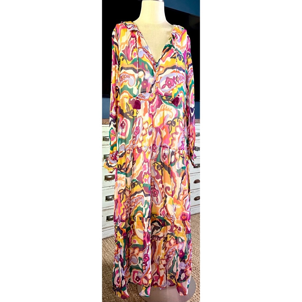 Anthropologie Marais Chiffon Maxi Dress XL